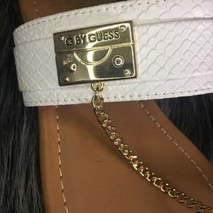 Guess Shoes - Guess White and Gold Sandals Size 7.5 NEVER WORN Guess Shoes - Guess White and Gold Sandals Size 7.5 NEVER WORN